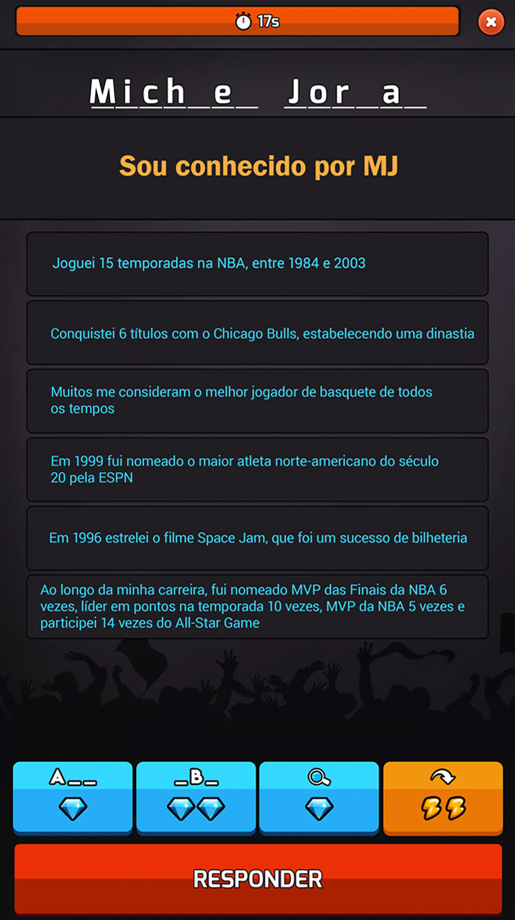 Quizz Challenge Basquete - jogo de perguntas e respostas