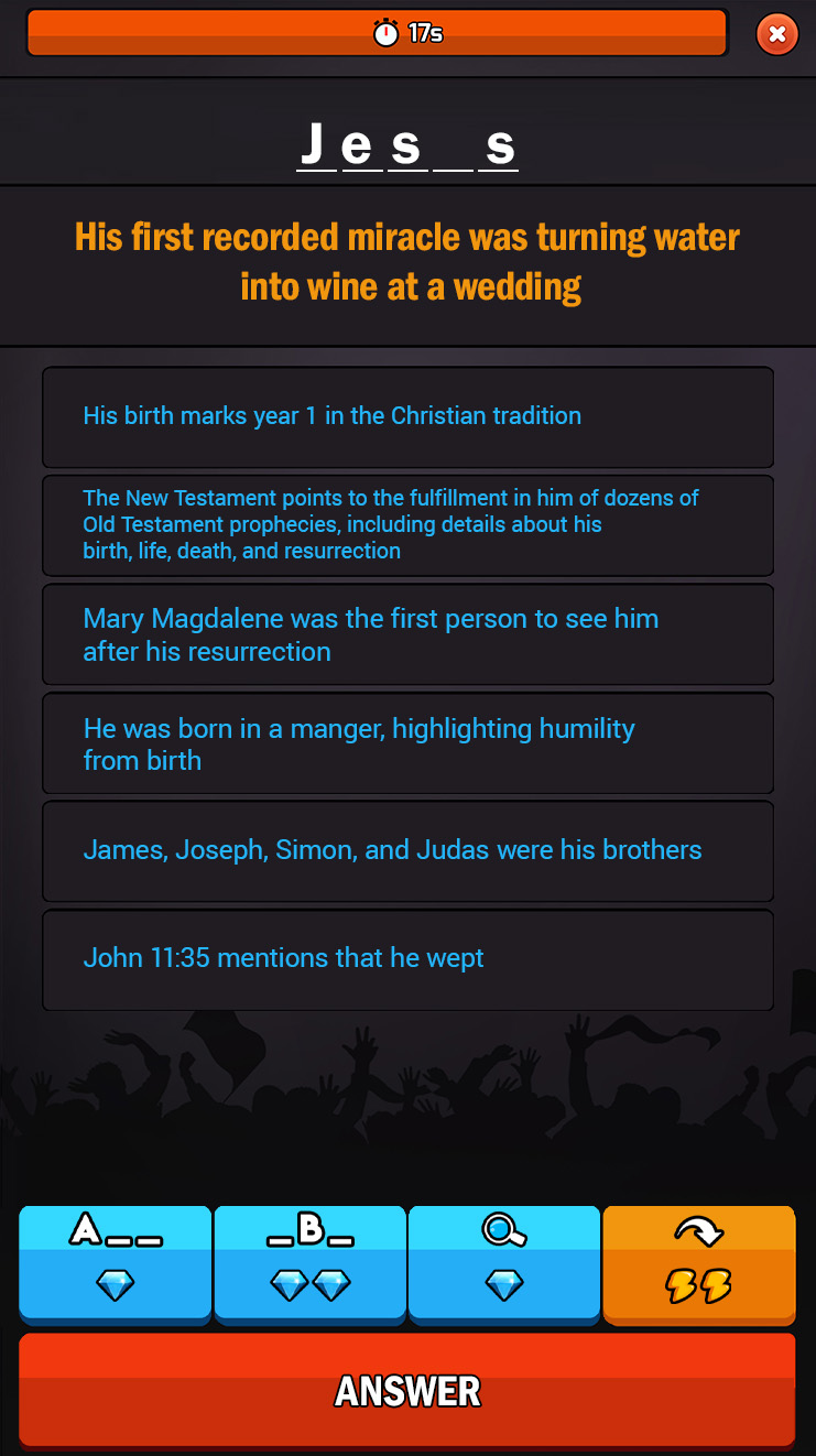 Quizz Challenge Bible - Bible question and answer game