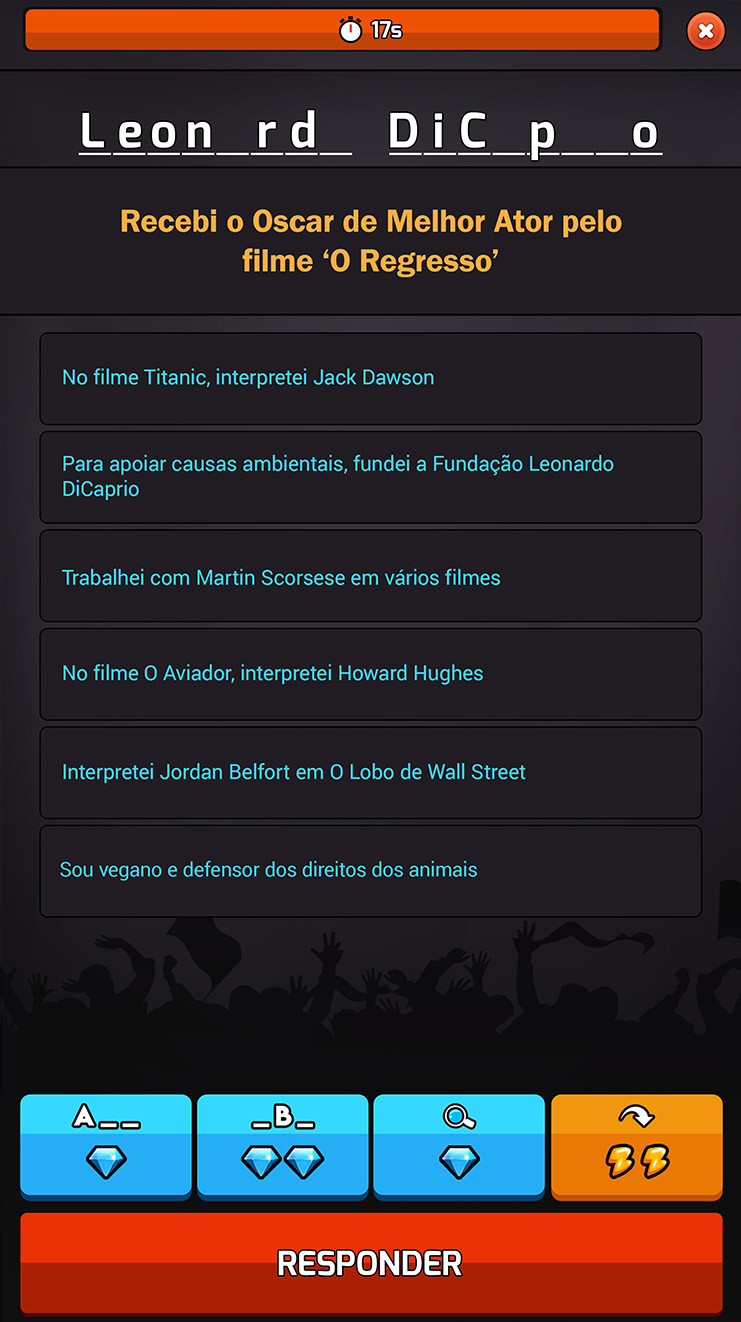 Quizz Challenge Celebridades - jogo de perguntas e respostas sobre cultura pop