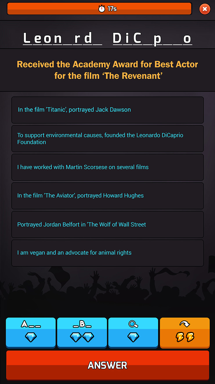 Quizz Challenge Celebrities - pop culture trivia and question game