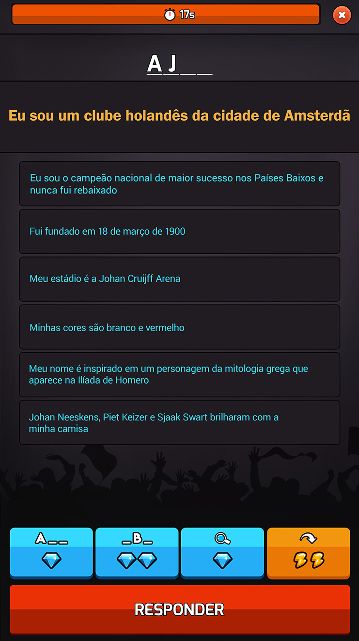 Quizz Challenge Futebol - jogo de perguntas e respostas sobre futebol