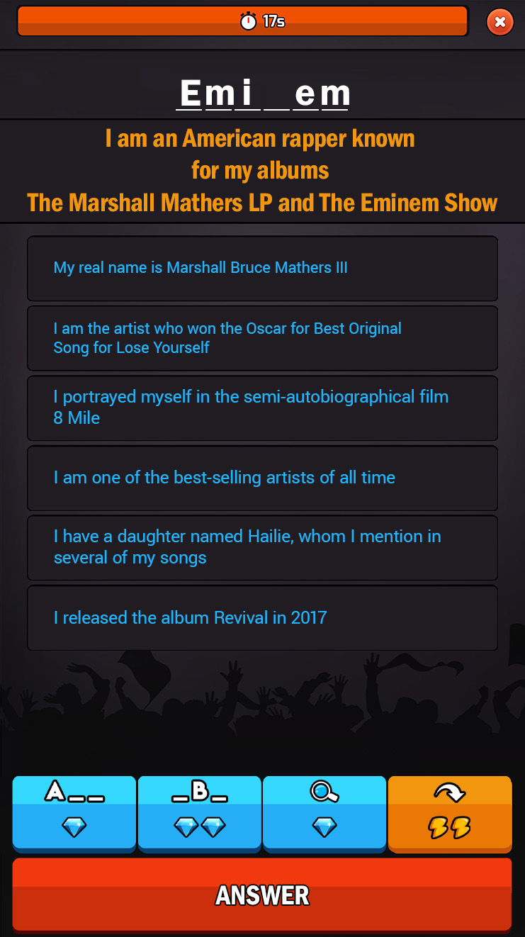Quizz Challenge Music - quiz and trivia game about bands, singers, and musicians