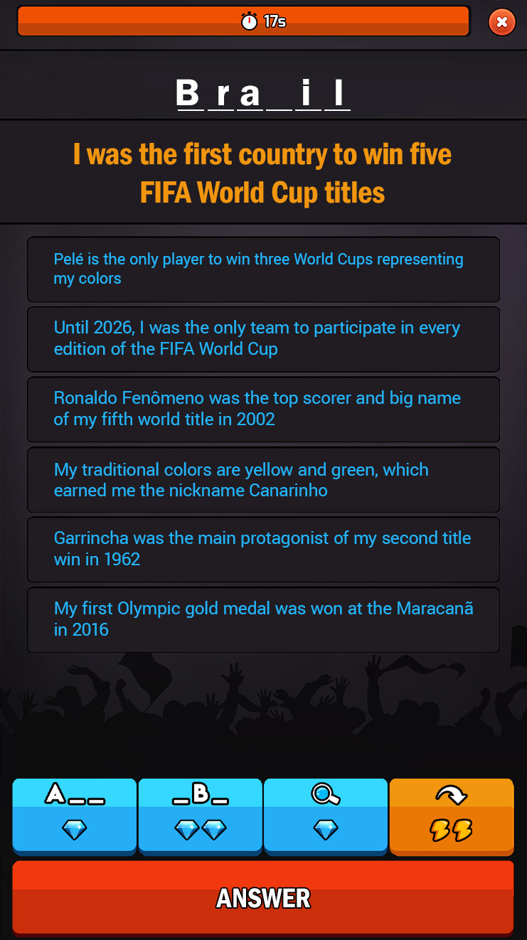 Quizz Challenge National Teams Football - soccer quiz and trivia game