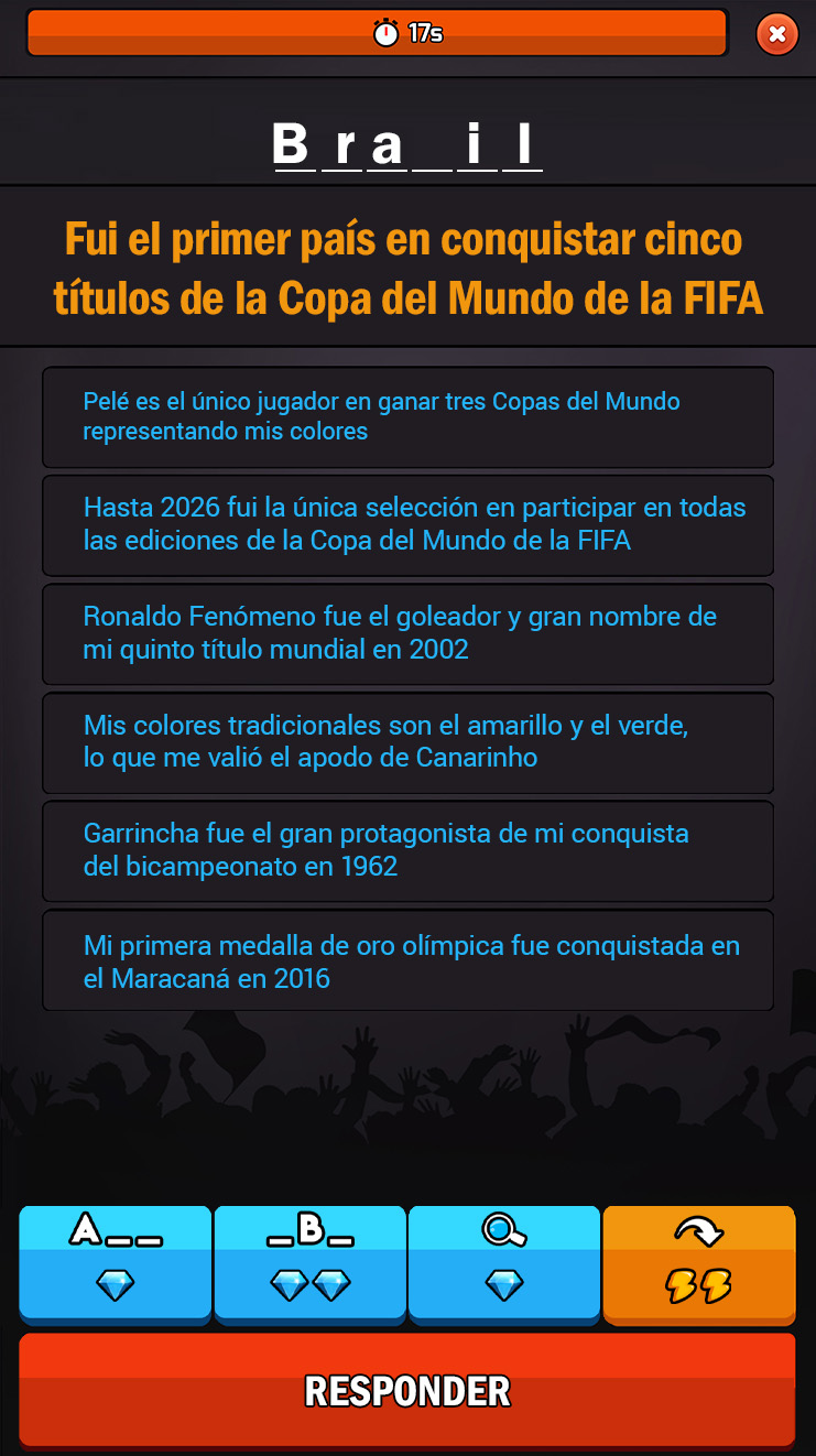 Quizz Challenge Fútbol de Selecciones Nacionales - juego de preguntas y respuestas sobre fútbol