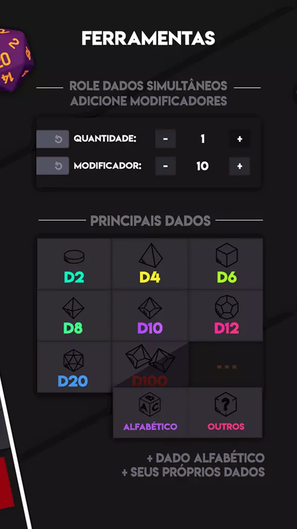 Rolld App para rolar dados